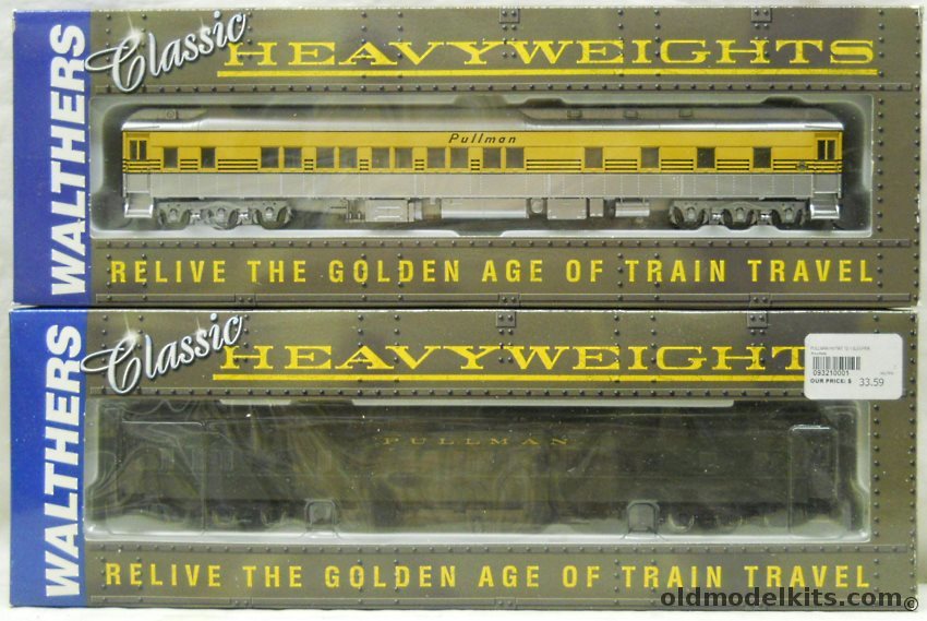 Walthers 1/87 Heavyweights 932-10561 D&RGW Pullman 10-1-2 Passenger Car / 932-10001 Pullan 12-1 Passenger Car - HO Scale plastic model kit